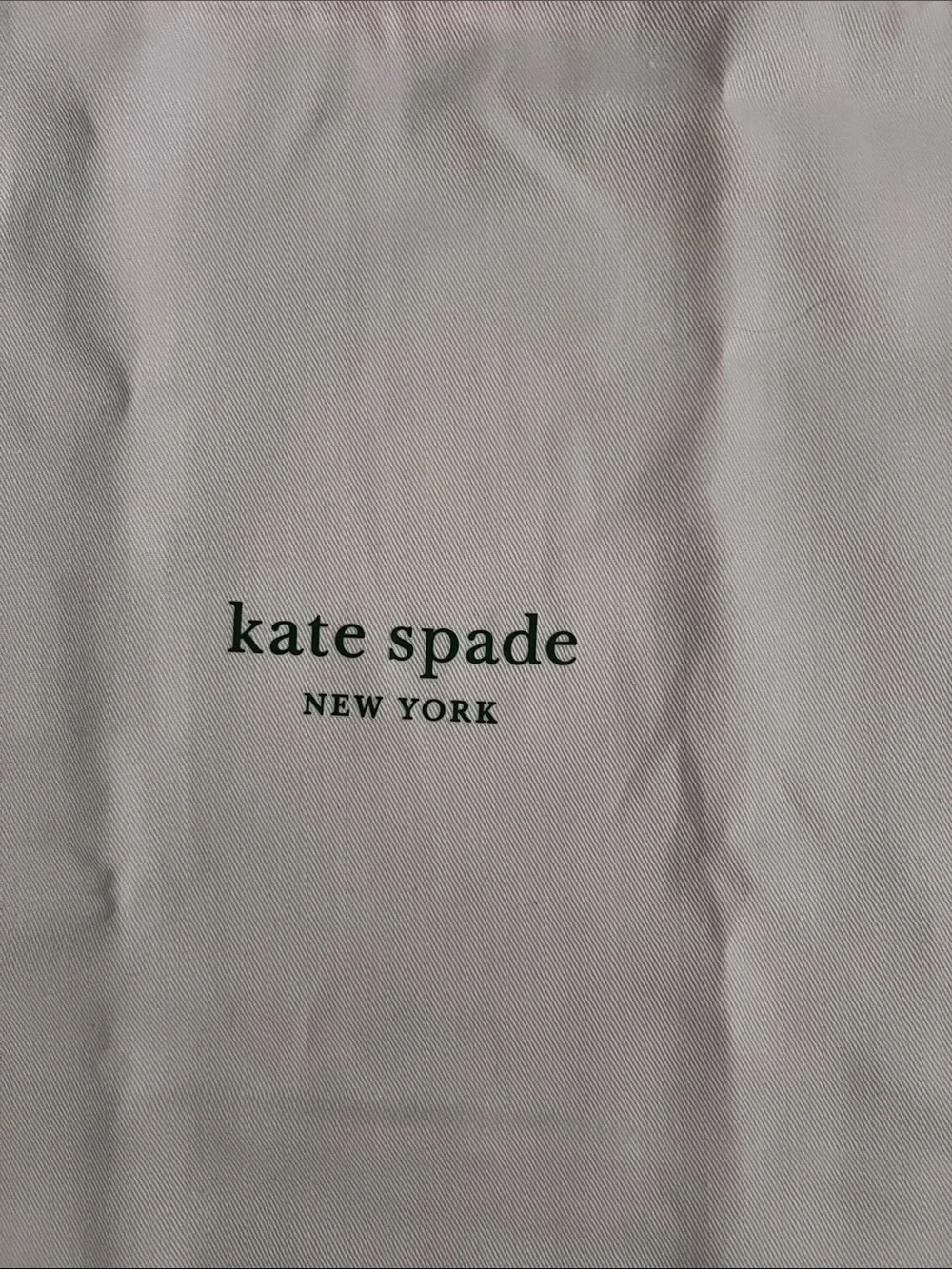 kate spade Light Pink Drawstring Dust Bag with Green Cord